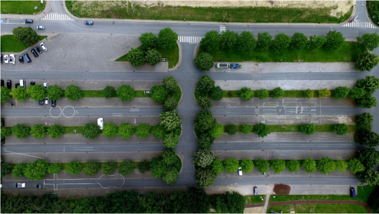 top view of a road