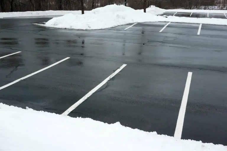 image of parking lot during winter