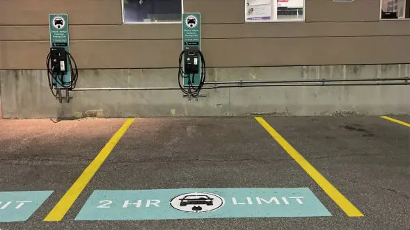 image of ev station line painting by everline