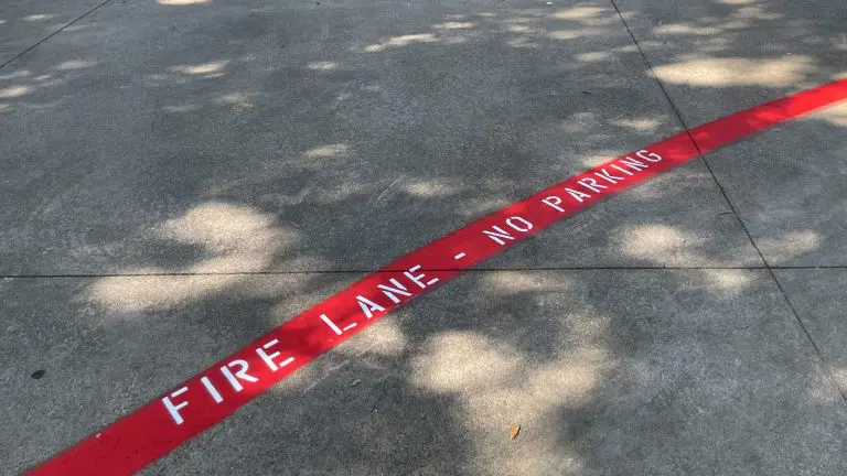 image of fire lane striping guide on pavement