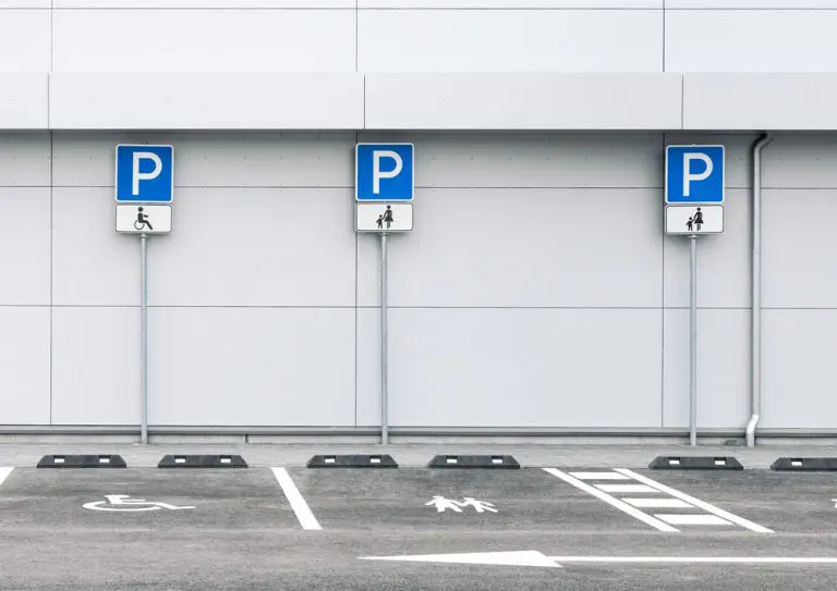 image of a parking lot with signage