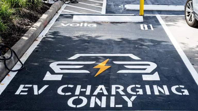 image of line painting for ev charging station